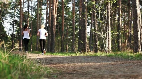 Running in park Stock Footage 11128598