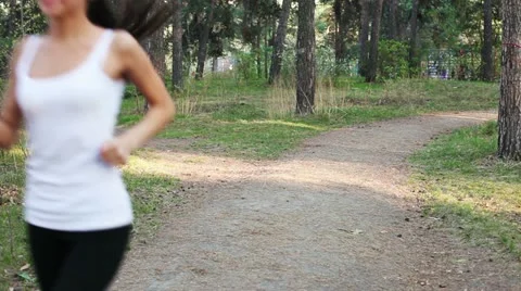 Running in park Stock Footage 11128631