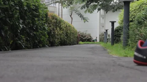 Running in a park garden Vídeo Stock 159460809