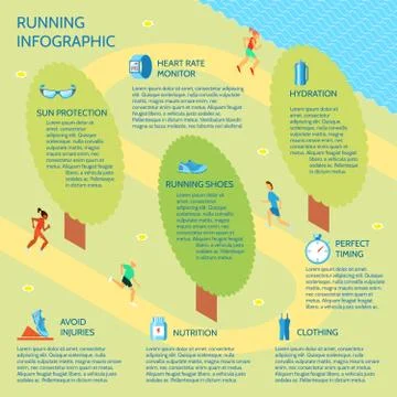 Running park infographic Ilustração Stock