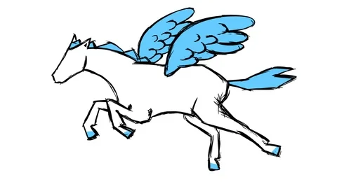 Running Pegasus cartoon character Stock Footage 117935299