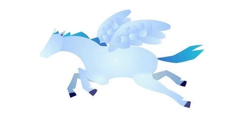 Running Pegasus cartoon character Stock Footage 118881273