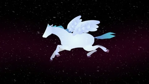 Running Pegasus cartoon character Stock Footage 118881748