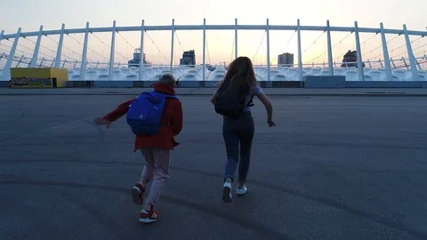 Running People Stock Footage 91047528