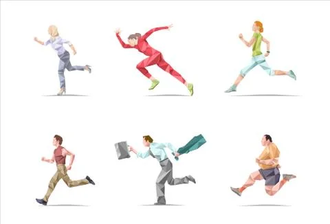 Running the people Stock Illustration