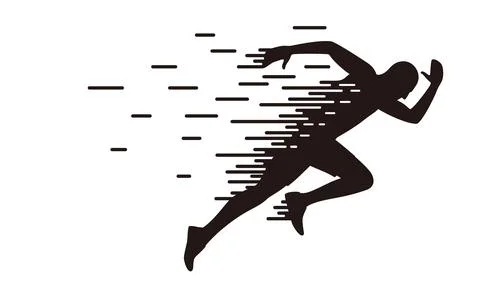 Running people in motion. 스톡 일러스트