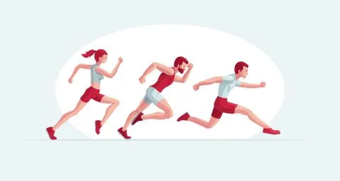 Running people vector illustration Illustrazione stock