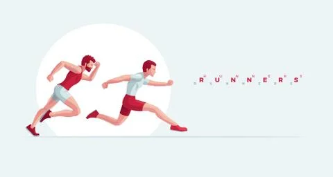 Running people vector illustration Stock Illustration