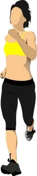 The running people. Vector illustration Stock Illustration