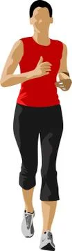 The running people. Vector illustration Stock Illustration