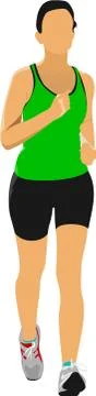 The running people. Vector illustration Stock Illustration