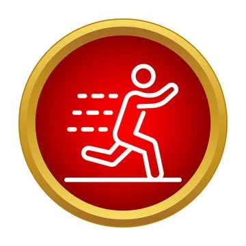 Running person icon representing fast motion and speed Stock Illustration