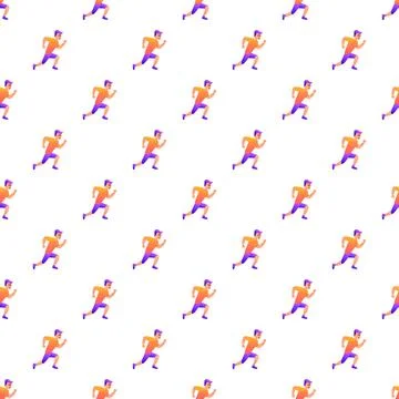 Running person seamless pattern with gradient color Stockillustratie