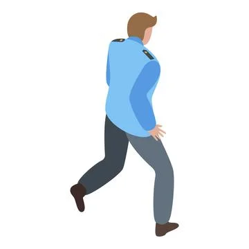 Running personal guard icon, isometric style Stock Illustration