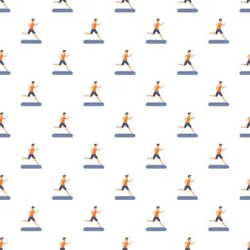 Running personal trainers treadmill workout pattern イラスト素材