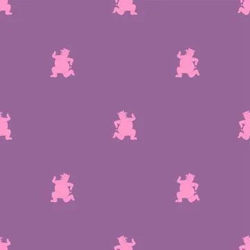 Running pig pattern seamless. swine run background. Baby fabric ornament 스톡 일러스트