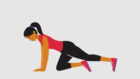 Running Plank Exercise Animation 4k Looping Stock Footage 318774467