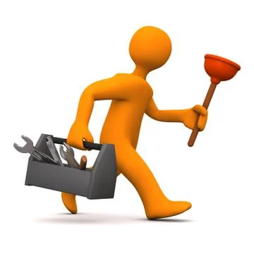 Running plumber Stock Illustration