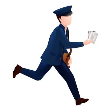 Running postman icon cartoon vector. Mail man Stock Illustration