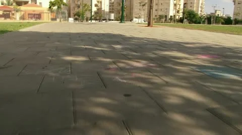 Running POV at playground Stock Footage 20511319