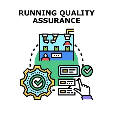 Running quality assurance process and business management Illustrazione stock