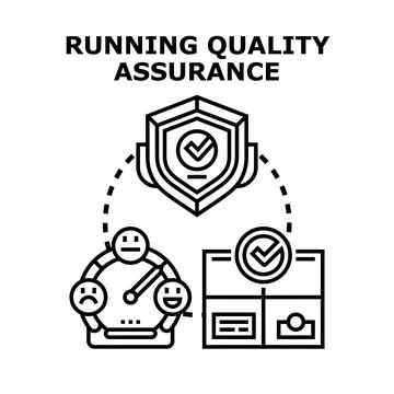 Running quality assurance process and customer satisfaction evaluation Stock Illustration