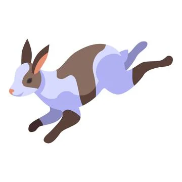 Running rabbit icon isometric vector. Dutch pet 스톡 일러스트