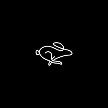 Running rabbit vector illustration Stock Illustration