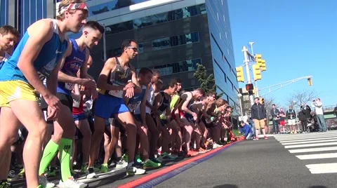 Running Race Start LOW ANGLE Stock-Footage 50940961