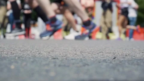 Running racing track blur view Stock Footage 273698757