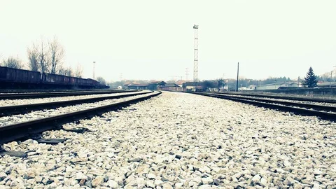 Running on the railway Stock Footage 78225793