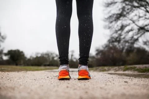 Running in the rain Stock Photos