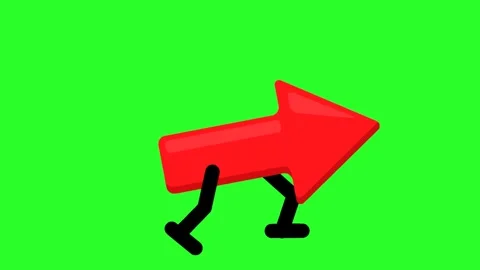 Running red arrow symbol representing progress and direction 库存影片 315769636