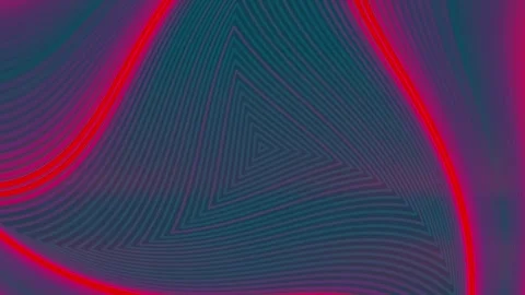 Running red neon stripes on a dark blue background. 3d rendering loop animation Stock Footage 270465763