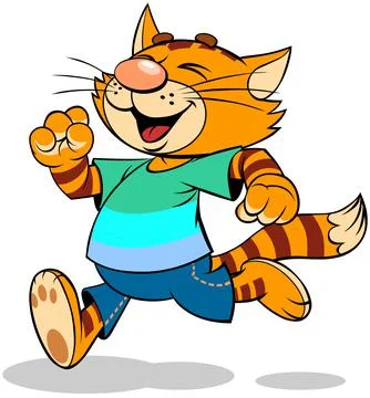 Running red сat Stock Illustration