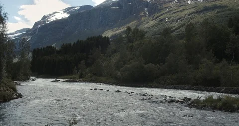 Running River in Norway 4K Stock Footage 120733634