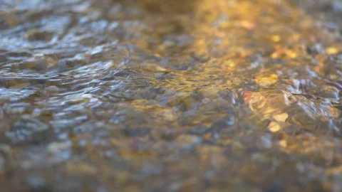 Running River Water 4k Close Up Low Shot Stockbeeldmateriaal 104920628