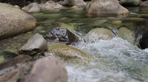 Running river water 5 Stock Footage 23424616