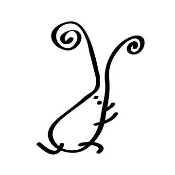 Running roach. Handwritten cockroach, Hand drawn icon isolated. Sketch Stock Illustration