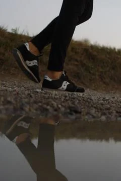 Running on the road Foto stock