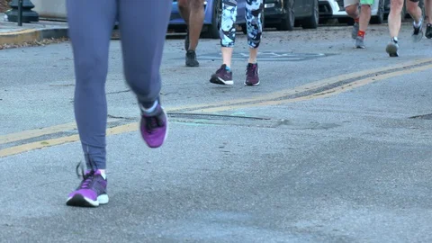 Running road race Stock Footage 128443209