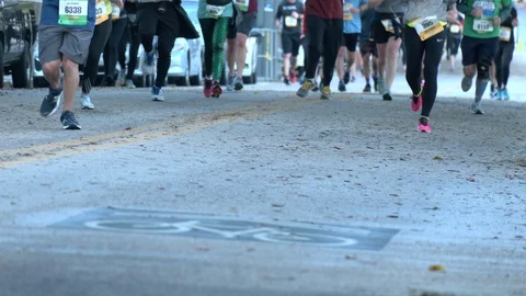 Running road race Stock Footage 128444758