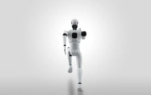 Running robot humanoid showing fast movement and vital energy Stock Illustration
