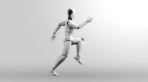 Running robot humanoid showing fast movement and vital energy Stock Illustration