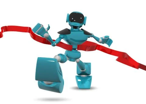 Running robot2 Stock Illustration