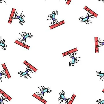 Running runner handicapped athlete vector seamless pattern Illustrazione stock