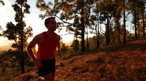 Running runner man athlete training outdoors exercising Stock Footage 56226699