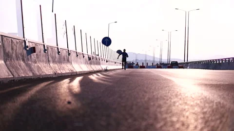 Running runner man athlete training outdoors exercising on mountain road at s Stock Footage 67351896