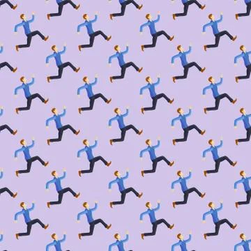 Running runner man marathon seamless pattern jogging fitness training athlete Illustrazione stock