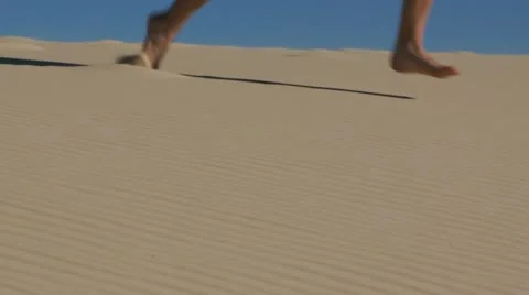 Running in sand Stock Footage 11270473